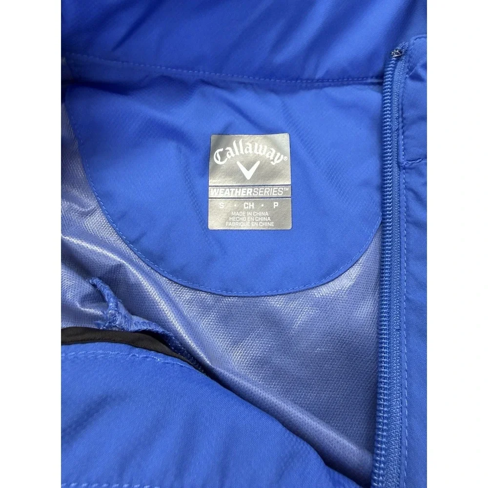 Callaway Weather Series 1/4 Zip Windbreaker Jacket Mens Small Blue Golf Pullover